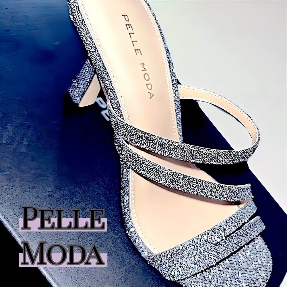Pelle Moda Silver Strappy Heels NWT - Picture 2 of 15